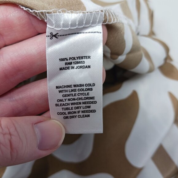 Calypso St. Barth Tiered Maxi Skirt Brown White Floral Elastic Waist Size Medium - Picture 8 of 11